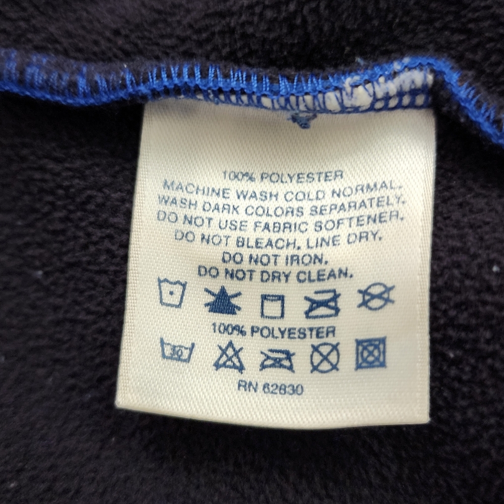 Land's End Hooded Fleece Coat Jacket Plus Women's XL 18-20 Blue Black - Picture 11 of 14